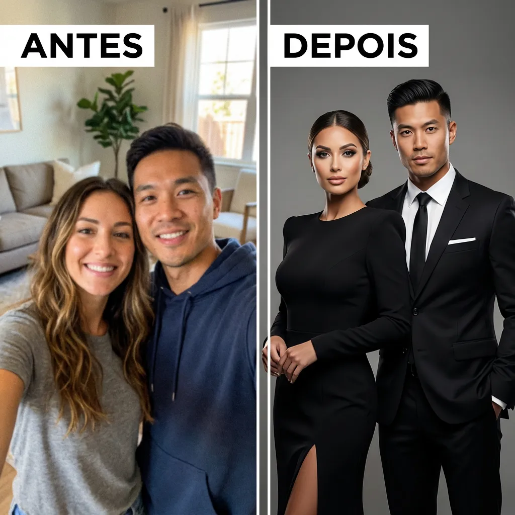 Transformação Casal - Antes e Depois com IA